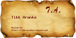 Tikk Aranka névjegykártya